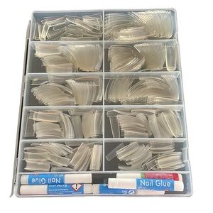 Nail Tips Salon Set Sizes 1-10 Fake Nails Full 100’s Nails Multi Size Manicure